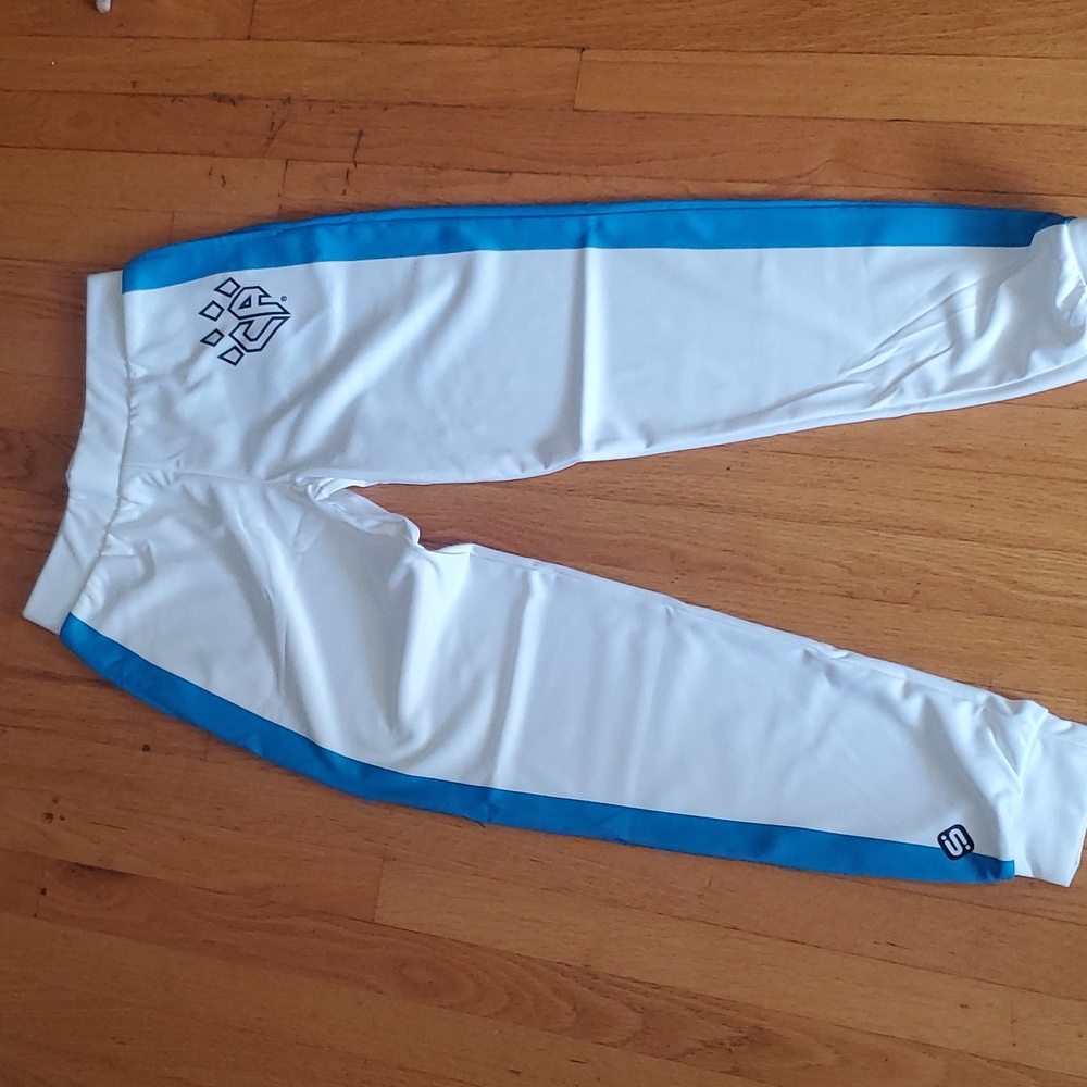 CHEER ATHLETICS White and Blue Sweatpants